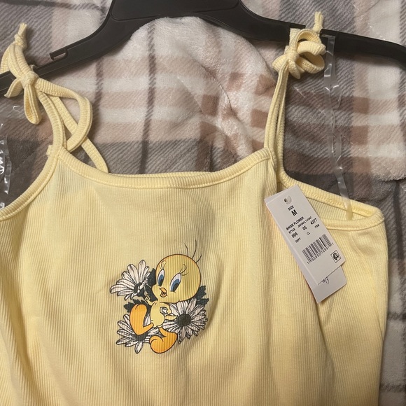 NWT Looney Tunes- Tweetie Bird Yellow Summer Dress with Shoulder Ties- Women’s M - Picture 7 of 9